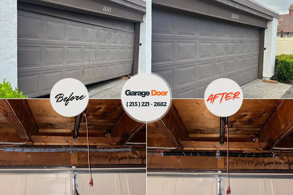 Before and after: garage door repair Montrose, NY